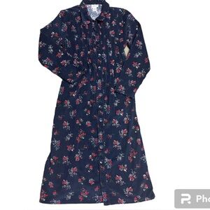 Corduroy Long Sleeve Dress in Navy